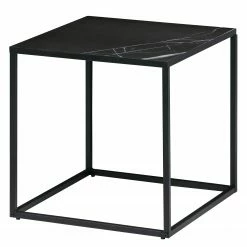 Loftscape Beistelltisch Sornas - Porzellan / Metall - Marmor Schwarz Dekor / Schwarz