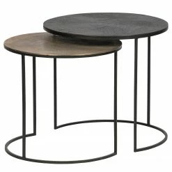 Red Living Beistelltisch Rooster (2er-Set) - Metall - Messing / Schwarz -Wohnzimmermöbel boutique en ligne 1000345809 220428 030 DETAILS P000000001000345809