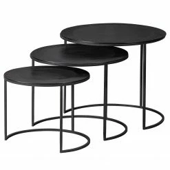 Red Living Beistelltisch Vansö (3er-Set) - Metall - Dunkelbraun -Wohnzimmermöbel boutique en ligne 1000345820 220428 030 DETAILS P000000001000345820