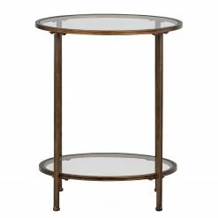 Red Living Beistelltisch Roslev - Glas / Metall - Messing -Wohnzimmermöbel boutique en ligne 1000345821 220428 030 DETAILS P000000001000345821