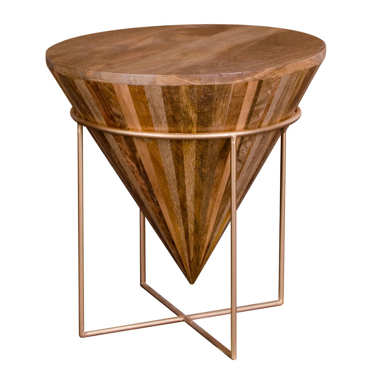 Naturoo Beistelltisch Rickman - Mango massiv / Metall - Mango / Gold 1 Naturoo Beistelltisch Rickman - Mango massiv / Metall - Mango / Gold