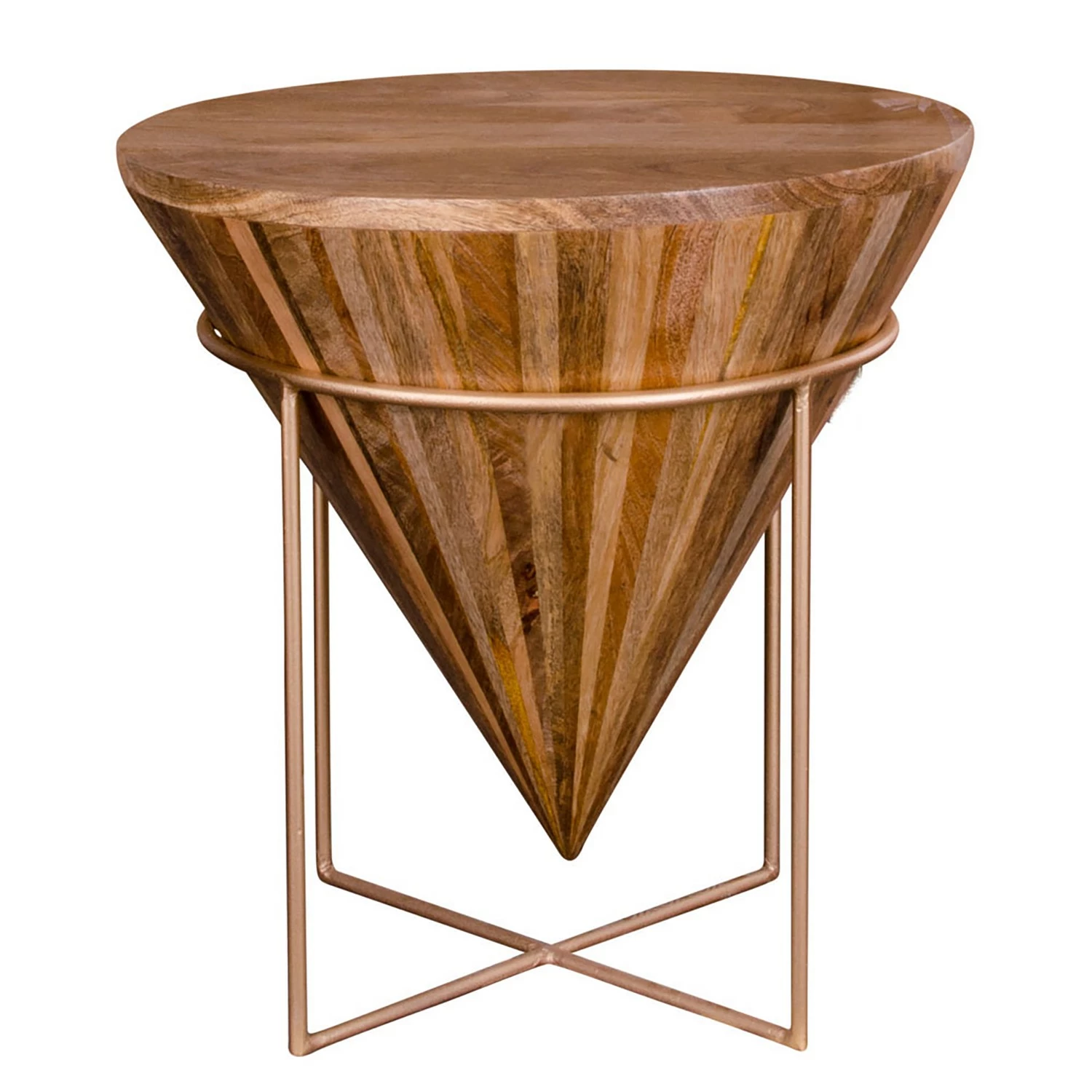 Naturoo Beistelltisch Rickman - Mango massiv / Metall - Mango / Gold 3 Naturoo Beistelltisch Rickman - Mango massiv / Metall - Mango / Gold – Bild 3