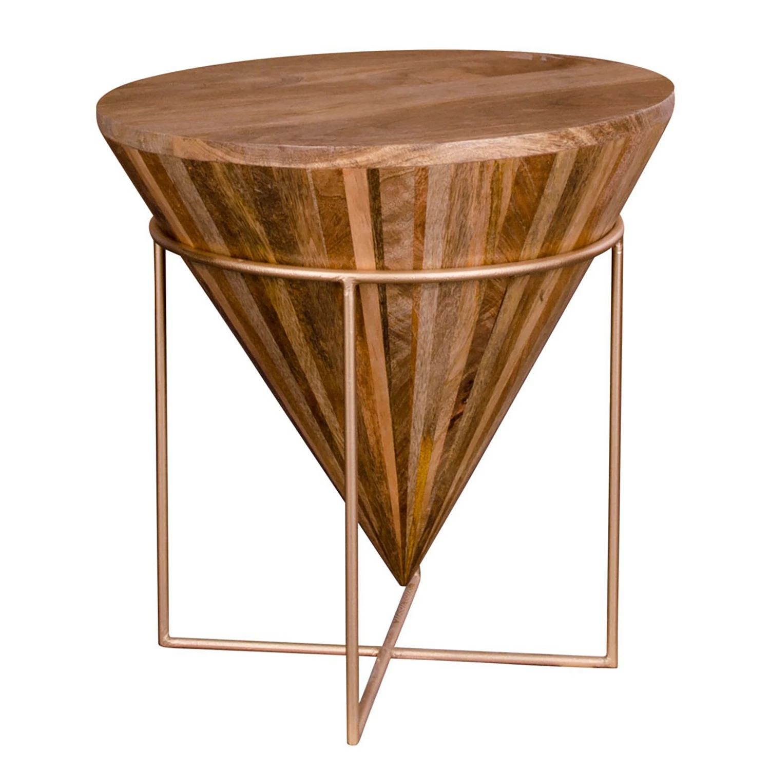 Naturoo Beistelltisch Rickman - Mango massiv / Metall - Mango / Gold 4 Naturoo Beistelltisch Rickman - Mango massiv / Metall - Mango / Gold – Bild 4