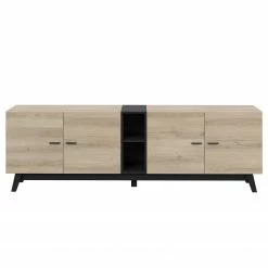 Loftscape Sideboard Pesaro II - Eiche Artisan Dekor / Schwarz - Breite: 200 cm -Wohnzimmermöbel boutique en ligne 1000348118 220603 030 DETAILS P000000001000348118