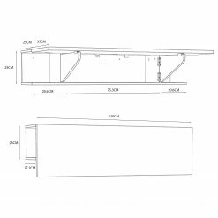Fredriks Wandschreibtisch Warner - Weiß / Anthrazit 11 Fredriks Wandschreibtisch Warner - Weiß / Anthrazit -Wohnzimmermöbel boutique en ligne 1000348140 220505 500 SKETCH DETAILS P000000001000348140 sketch