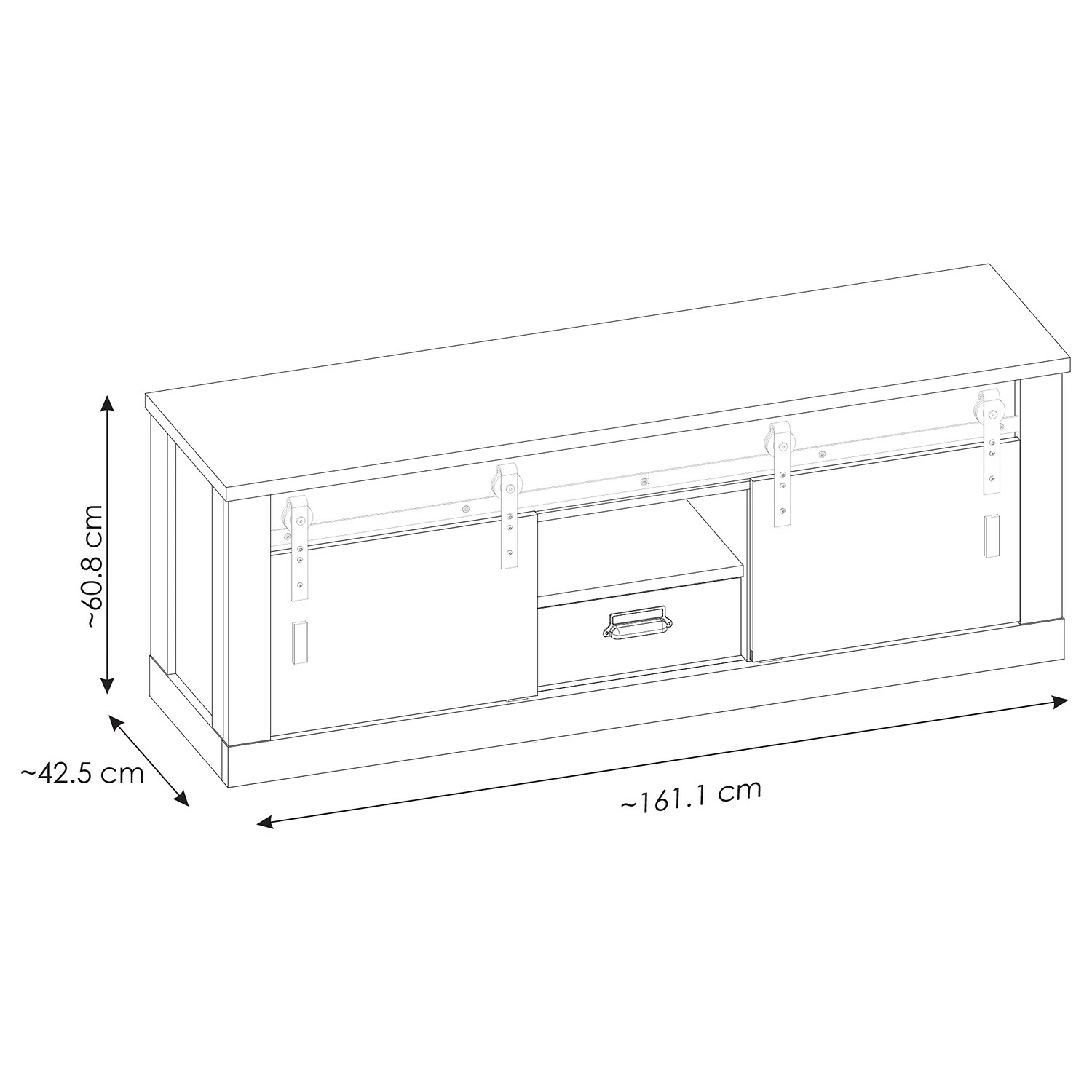 Ridgevalley Wohnwand Shutter IV (4-teilig) - Pinie Weiß Dekor 17 Ridgevalley Wohnwand Shutter IV (4-teilig) - Pinie Weiß Dekor – Bild 17