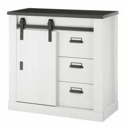 Ridgevalley Wohnwand Shutter II (3-teilig) - Pinie Weiß Dekor -Wohnzimmermöbel boutique en ligne 1000348731 220505 040 DETAILS P000000001000348731