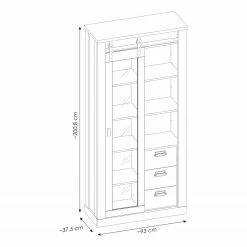 Ridgevalley Wohnwand Shutter V (3-teilig) - Eiche Dekor -Wohnzimmermöbel boutique en ligne 1000348732 220505 500 SKETCH DETAILS P000000001000348732 sketch