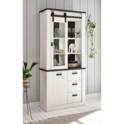 Ridgevalley Wohnwand Shutter III (4-teilig) - Pinie Weiß Dekor -Wohnzimmermöbel boutique en ligne 1000348734 220505 021 MOOD DETAILS P000000001000348734 mood