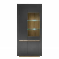 Loftscape Vitrinenschrank Accra - Anthrazit / Eiche Dekor 14 Loftscape Vitrinenschrank Accra - Anthrazit / Eiche Dekor -Wohnzimmermöbel boutique en ligne 1000348817 220506 030 DETAILS P000000001000348817