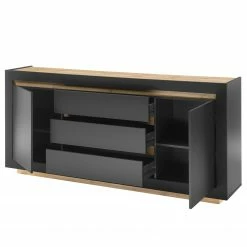 Loftscape Sideboard Accra - Anthrazit / Eiche Dekor -Wohnzimmermöbel boutique en ligne 1000348819 220506 031 DETAILS P000000001000348819