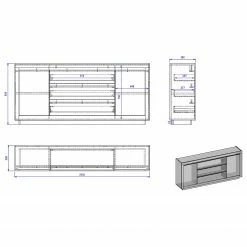 Loftscape Sideboard Accra - Anthrazit / Eiche Dekor -Wohnzimmermöbel boutique en ligne 1000348819 220506 500 SKETCH DETAILS P000000001000348819 sketch