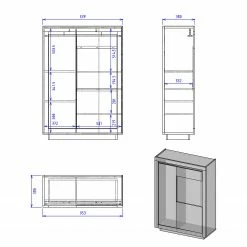 Loftscape Highboard Accra - Anthrazit / Eiche Dekor -Wohnzimmermöbel boutique en ligne 1000348821 220506 500 SKETCH DETAILS P000000001000348821 sketch