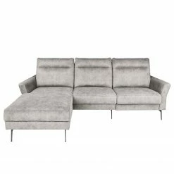 Norrwood Ecksofa Sombrilla - Samt Cloe: Hellgrau - Longchair davorstehend links -Wohnzimmermöbel boutique en ligne 1000349730 220517 040 DETAILS P000000001000349730