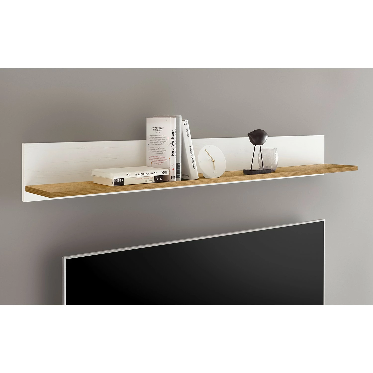 Ridgevalley Wohnwand Ollezy I (4-teilig) - Pinie Weiß Dekor / Eiche Wotan Dekor 3 Ridgevalley Wohnwand Ollezy I (4-teilig) - Pinie Weiß Dekor / Eiche Wotan Dekor – Bild 3