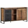 Red Living Sideboard Toleos - Mango sägerau massiv / Eisen - Mangoholz / Schwarz