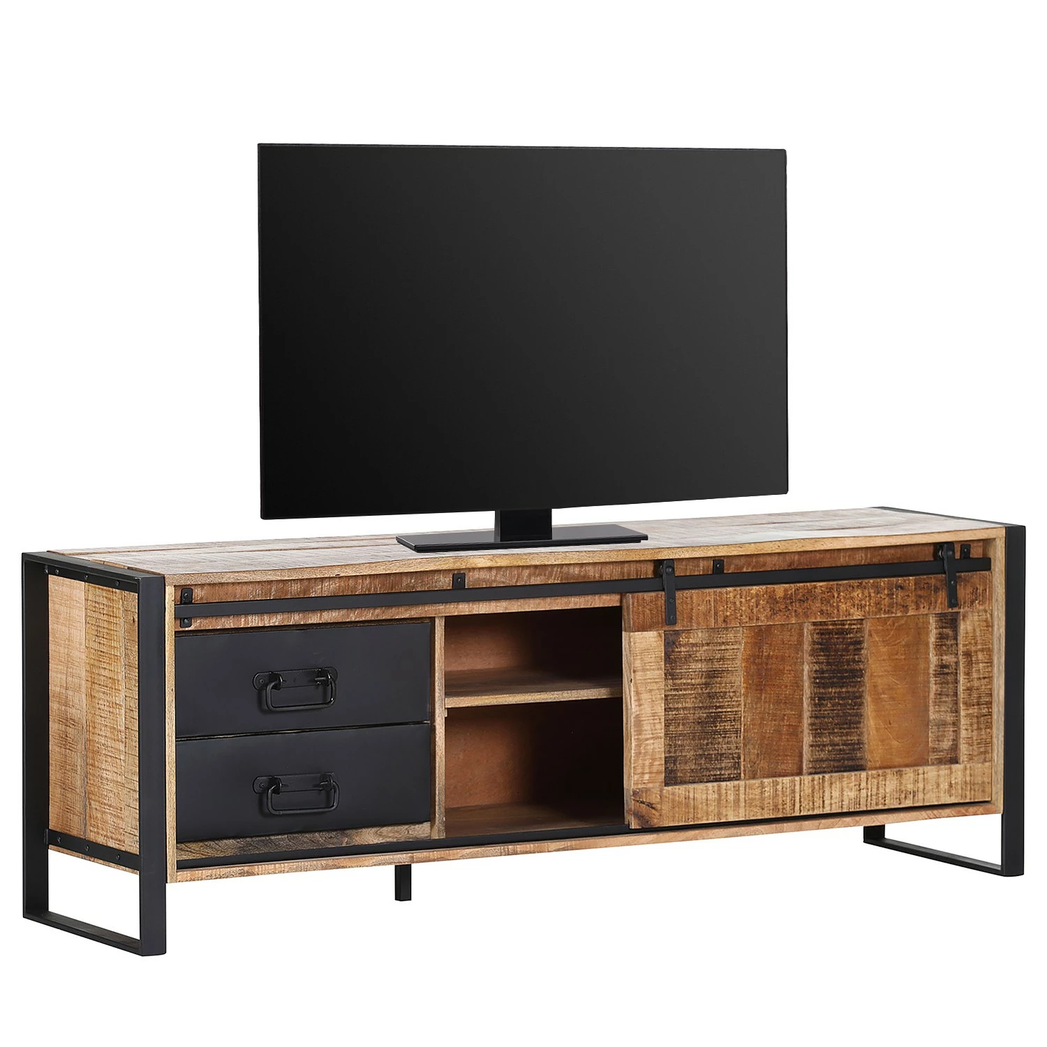 Red Living TV-Lowboard Toleos - Mango sägerau massiv / Eisen - Mangoholz / Schwarz 1 Red Living TV-Lowboard Toleos - Mango sägerau massiv / Eisen - Mangoholz / Schwarz