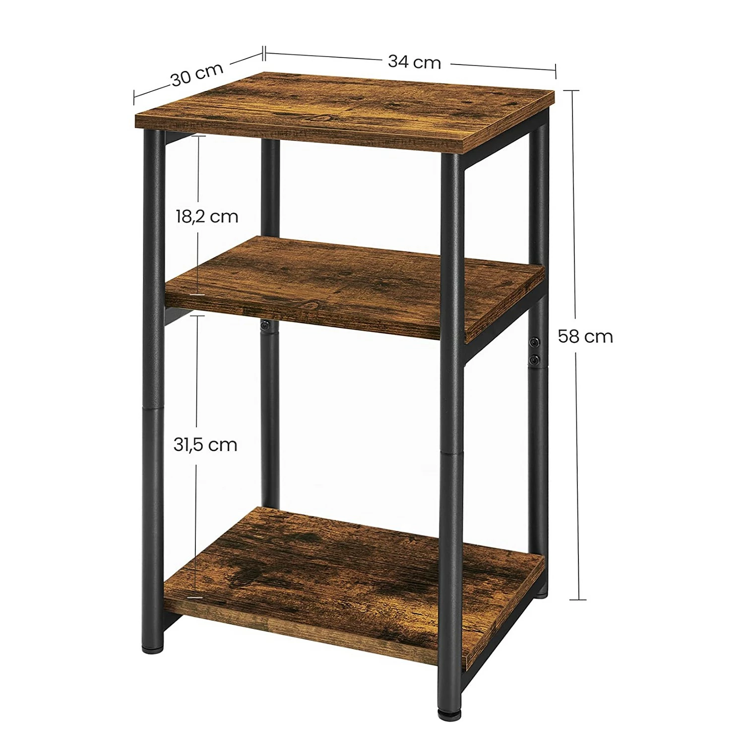 Red Living Beistelltisch Uberto II - Braun / Schwarz 9 Red Living Beistelltisch Uberto II - Braun / Schwarz – Bild 9