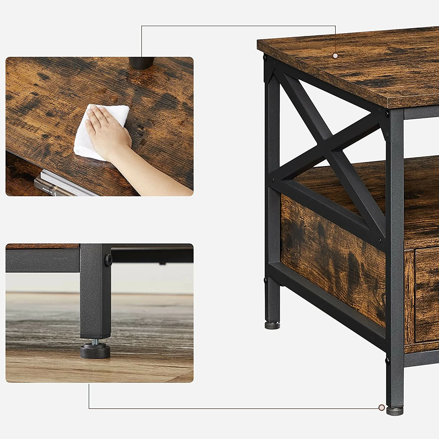 Red Living Couchtisch Molalla II - Braun / Schwarz 7 Red Living Couchtisch Molalla II - Braun / Schwarz – Bild 7