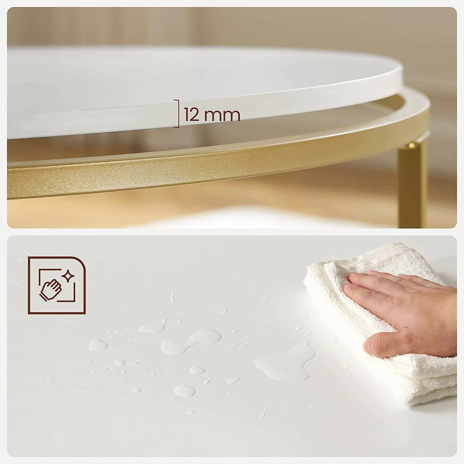 Loftscape Couchtisch Poygan II - Weiß / Gold 7 Loftscape Couchtisch Poygan II - Weiß / Gold – Bild 7