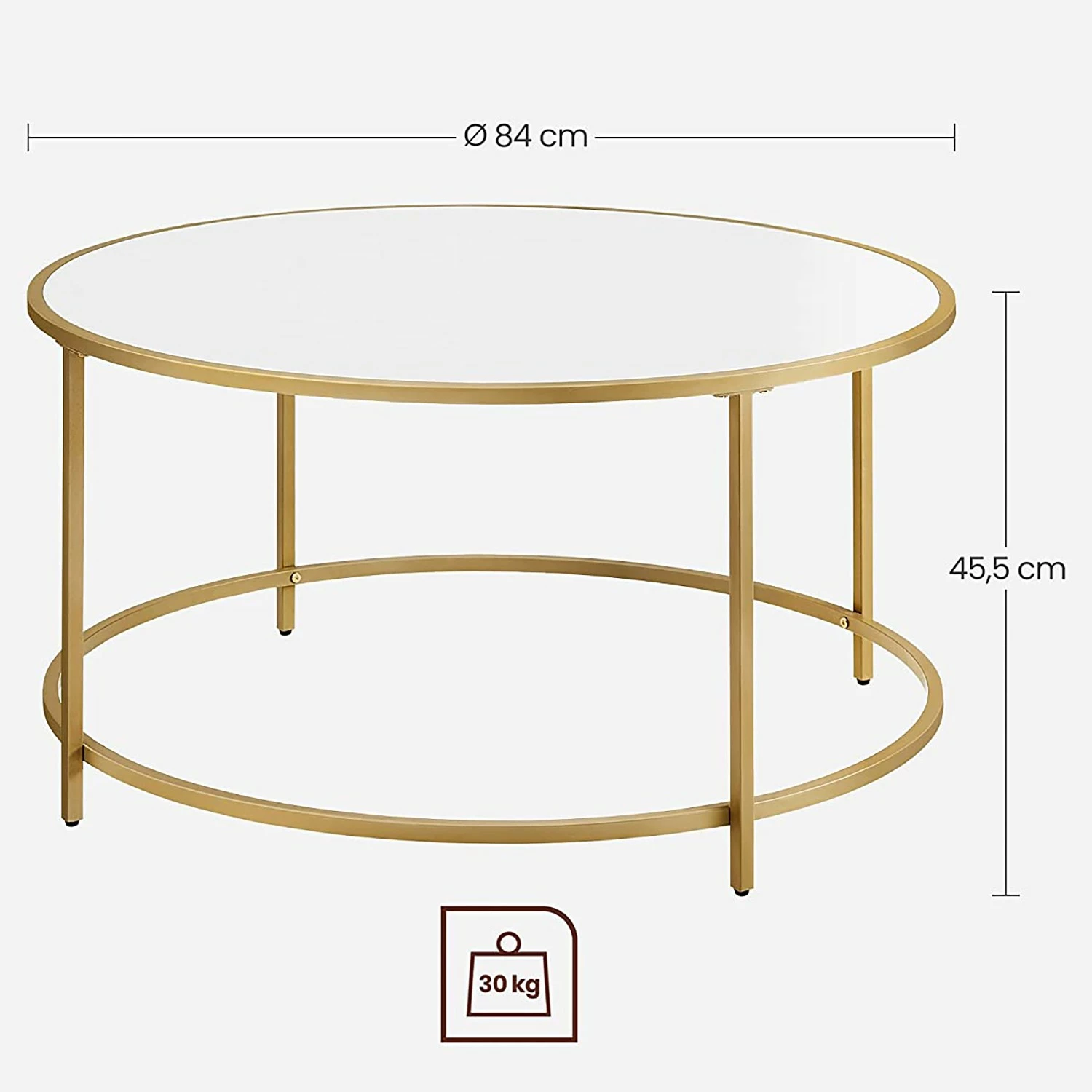 Loftscape Couchtisch Poygan II - Weiß / Gold 8 Loftscape Couchtisch Poygan II - Weiß / Gold – Bild 8