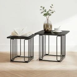 Red Living Beistelltisch Solidus Linu (2er-Set) - Metall - Schwarz -Wohnzimmermöbel boutique en ligne 1000353437 220601 022 MOOD DETAILS P000000001000353437 mood