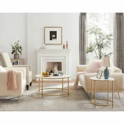 Red Living Beistelltisch Poygan II - Weiß / Gold -Wohnzimmermöbel boutique en ligne 1000355204 220601 021 MOOD DETAILS P000000001000355204 mood