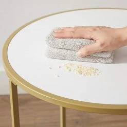 Red Living Beistelltisch Poygan II - Weiß / Gold -Wohnzimmermöbel boutique en ligne 1000355204 220601 032 DETAILS P000000001000355204