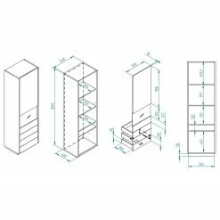 Loftscape Wohnwand Muuga II (4-teilig) - Weiß / Grau 23 Loftscape Wohnwand Muuga II (4-teilig) - Weiß / Grau -Wohnzimmermöbel boutique en ligne 1000356495 220608 500 SKETCH DETAILS P000000001000356495 sketch