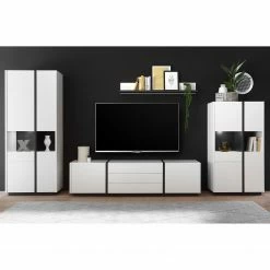 Loftscape Wohnwand Muuga I (4-teilig) - Weiß / Grau