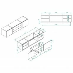 Loftscape Wohnwand Muuga I (4-teilig) - Weiß / Grau 32 Loftscape Wohnwand Muuga I (4-teilig) - Weiß / Grau -Wohnzimmermöbel boutique en ligne 1000356496 220608 500 SKETCH DETAILS P000000001000356496 sketch