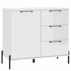 Loftscape Kommode Ozora - Hochglanz Weiß / Matt Weiß