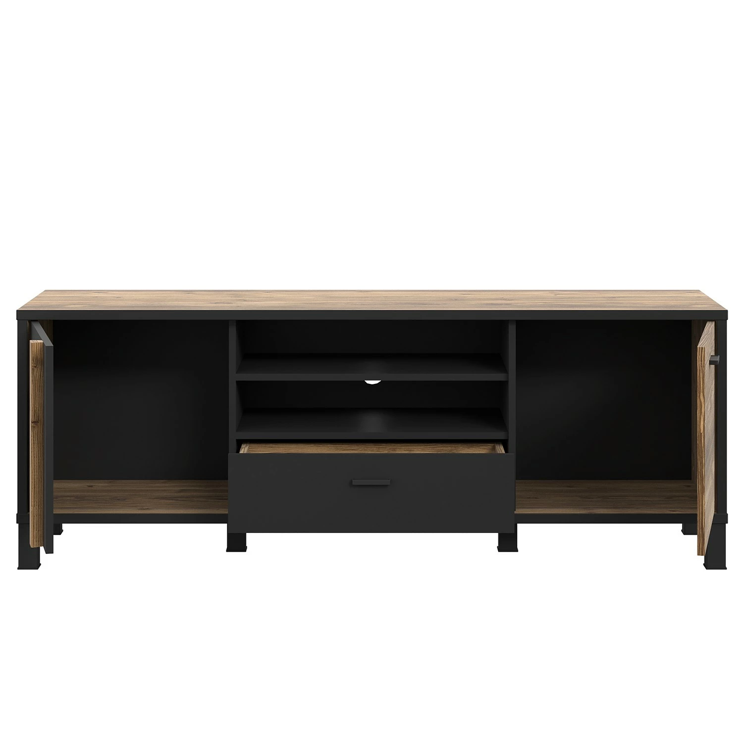 Red Living TV-Lowboard Vallegrande II - Alpenkiefer Dekor / Schwarz 4 Red Living TV-Lowboard Vallegrande II - Alpenkiefer Dekor / Schwarz – Bild 4