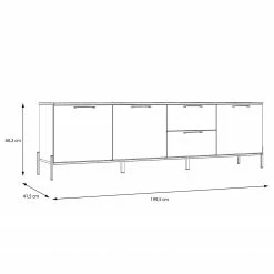 Loftscape Sideboard Ozora III - Hochglanz Weiß / Matt Weiß -Wohnzimmermöbel boutique en ligne 1000356706 220603 500 SKETCH DETAILS P000000001000356706 sketch