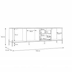 Loftscape Sideboard Ozora III - Hochglanz Weiß / Matt Weiß -Wohnzimmermöbel boutique en ligne 1000356706 220603 501 SKETCH DETAILS P000000001000356706 sketch