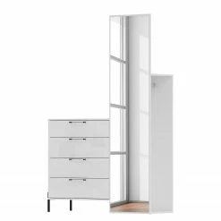 Loftscape Kompaktgarderobe Ozora - Hochglanz Weiß / Matt Weiß