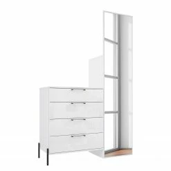 Loftscape Kompaktgarderobe Ozora - Hochglanz Weiß / Matt Weiß -Wohnzimmermöbel boutique en ligne 1000356710 220603 030 DETAILS P000000001000356710