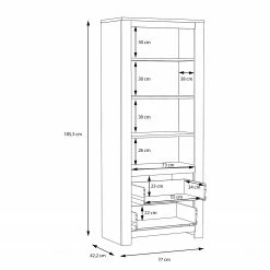 Loftscape Regal Verolme - Eiche Dekor -Wohnzimmermöbel boutique en ligne 1000356719 220603 501 SKETCH DETAILS P000000001000356719 sketch