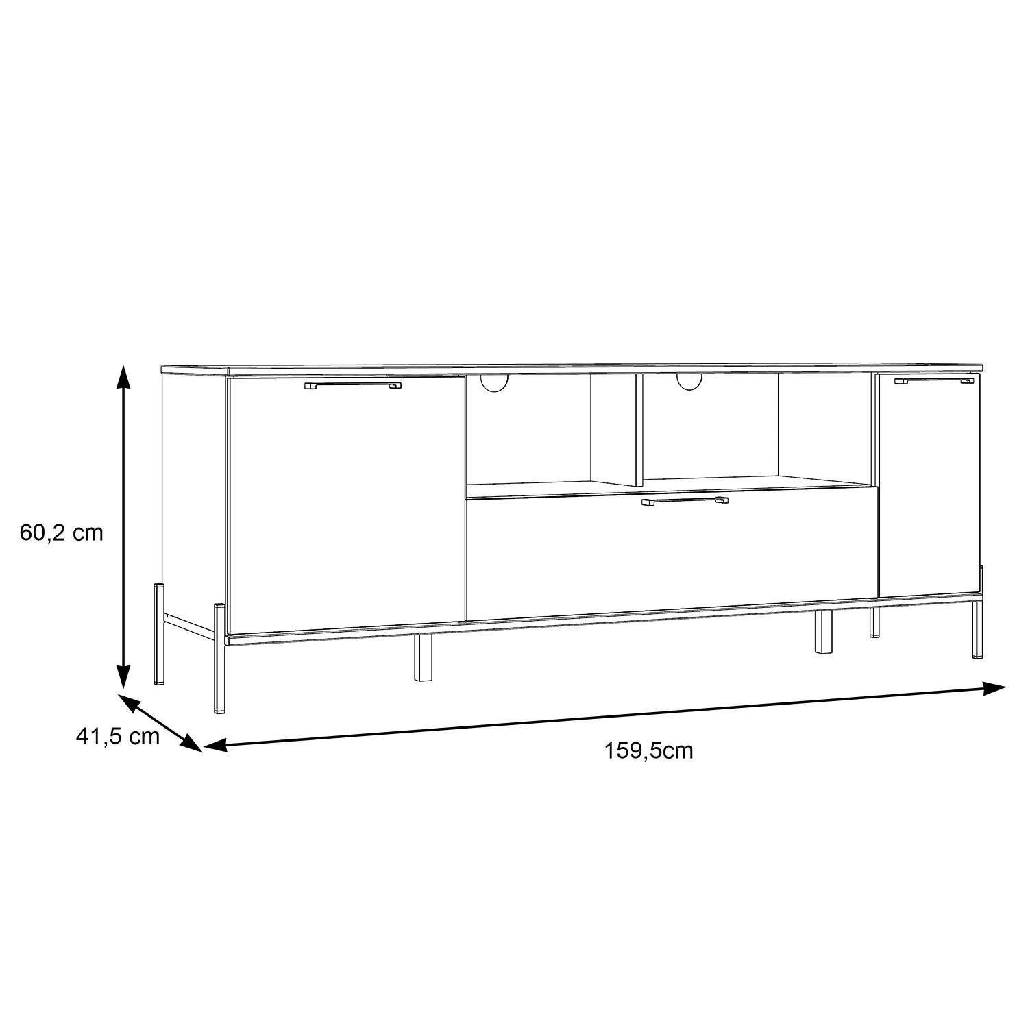 Loftscape TV-Lowboard Ozora - Hochglanz Weiß / Matt Weiß 6 Loftscape TV-Lowboard Ozora - Hochglanz Weiß / Matt Weiß – Bild 6