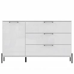 Loftscape Sideboard Ozora I - Hochglanz Weiß / Matt Weiß -Wohnzimmermöbel boutique en ligne 1000356721 220603 030 DETAILS P000000001000356721