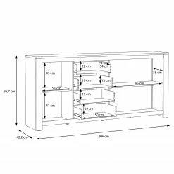 Loftscape Sideboard Verolme II - Eiche Dekor -Wohnzimmermöbel boutique en ligne 1000356728 220603 501 SKETCH DETAILS P000000001000356728 sketch