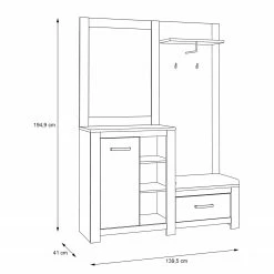 Loftscape Kompaktgarderobe Verolme - Eiche Dekor -Wohnzimmermöbel boutique en ligne 1000356731 220603 500 SKETCH DETAILS P000000001000356731 sketch