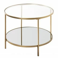 Loftscape Beistelltisch Pag II - Glas / Metall - Gold