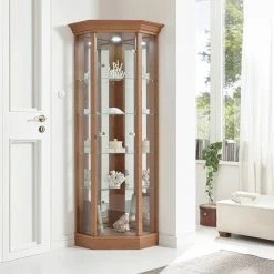 Ridgevalley Eckvitrine Loroux - Inkl. Beleuchtung - Eiche Dunkel Dekor -Wohnzimmermöbel boutique en ligne 1000357370 220609 021 MOOD DETAILS P000000001000357370 mood