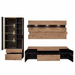 Loftscape Wohnwand Moosic (3-teilig) - Inkl. Beleuchtung - Eiche Artisan Dekor / Graphit -Wohnzimmermöbel boutique en ligne 1000357959 220608 031 DETAILS P000000001000357959