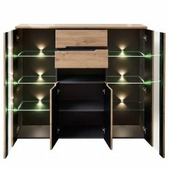 Loftscape Highboard Moosic - Inkl. Beleuchtung - Eiche Artisan Dekor / Graphit -Wohnzimmermöbel boutique en ligne 1000357965 220608 030 DETAILS P000000001000357965