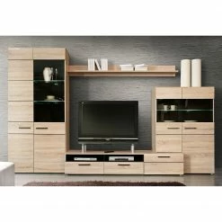 Loftscape Wohnwand Taradale (4-teilig) - Inkl. Beleuchtung - Eiche Sonoma Dekor