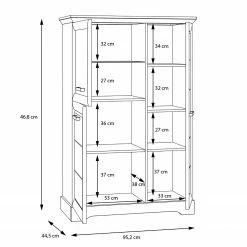 Ridgevalley Highboard New Dessa I - Kiefer Weiß Dekor -Wohnzimmermöbel boutique en ligne 1000358003 220616 501 SKETCH DETAILS P000000001000358003 sketch