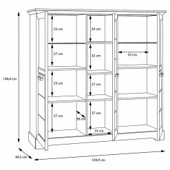 Ridgevalley Highboard New Dessa II - Kiefer Weiß Dekor -Wohnzimmermöbel boutique en ligne 1000358004 220616 501 SKETCH DETAILS P000000001000358004 sketch