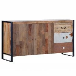 Red Living Sideboard Vallentuna - Mango massiv / Metall - Mango / Schwarz